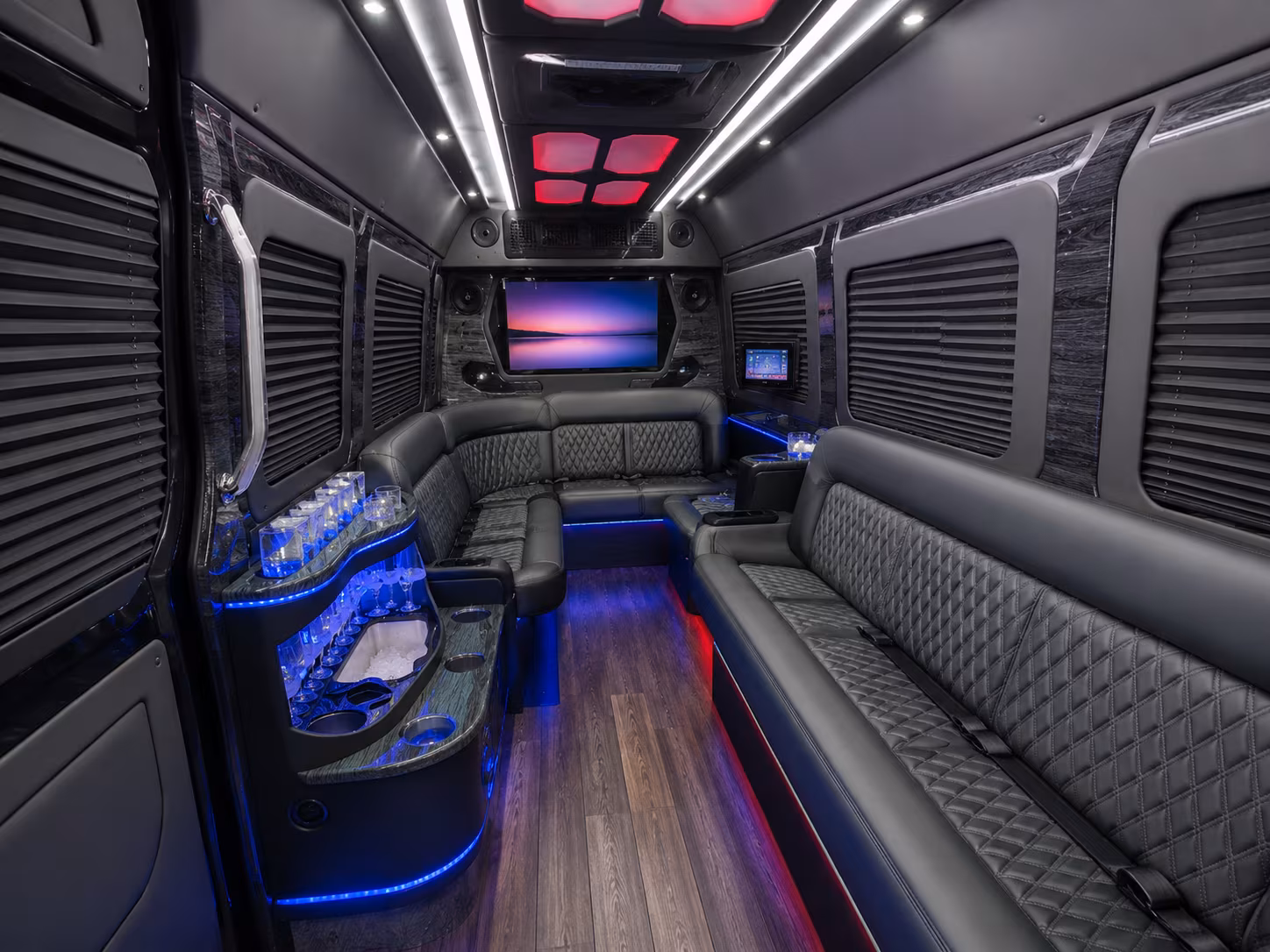 south jordan 15 passenger party bus inside